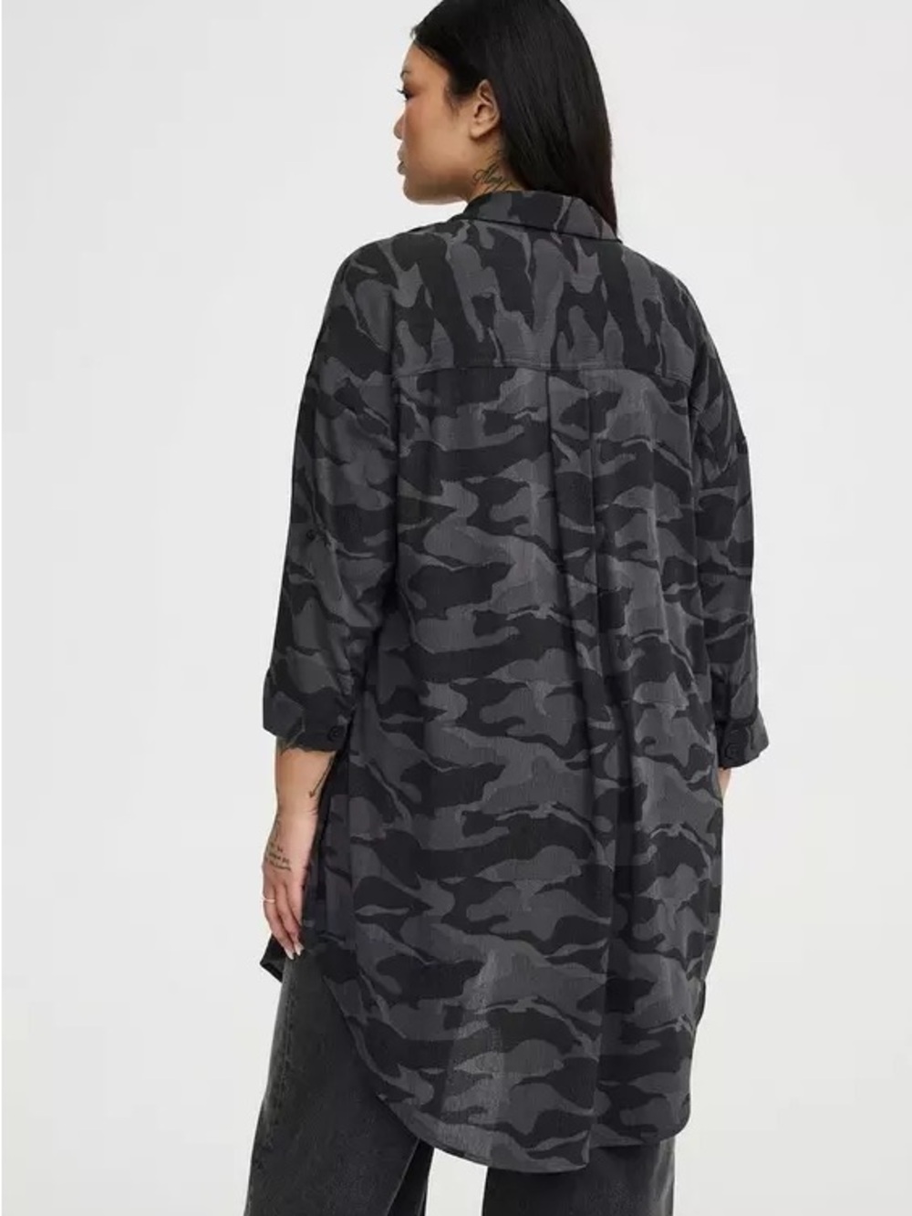 Torrid gray camo button up shacket size 00 NWT
